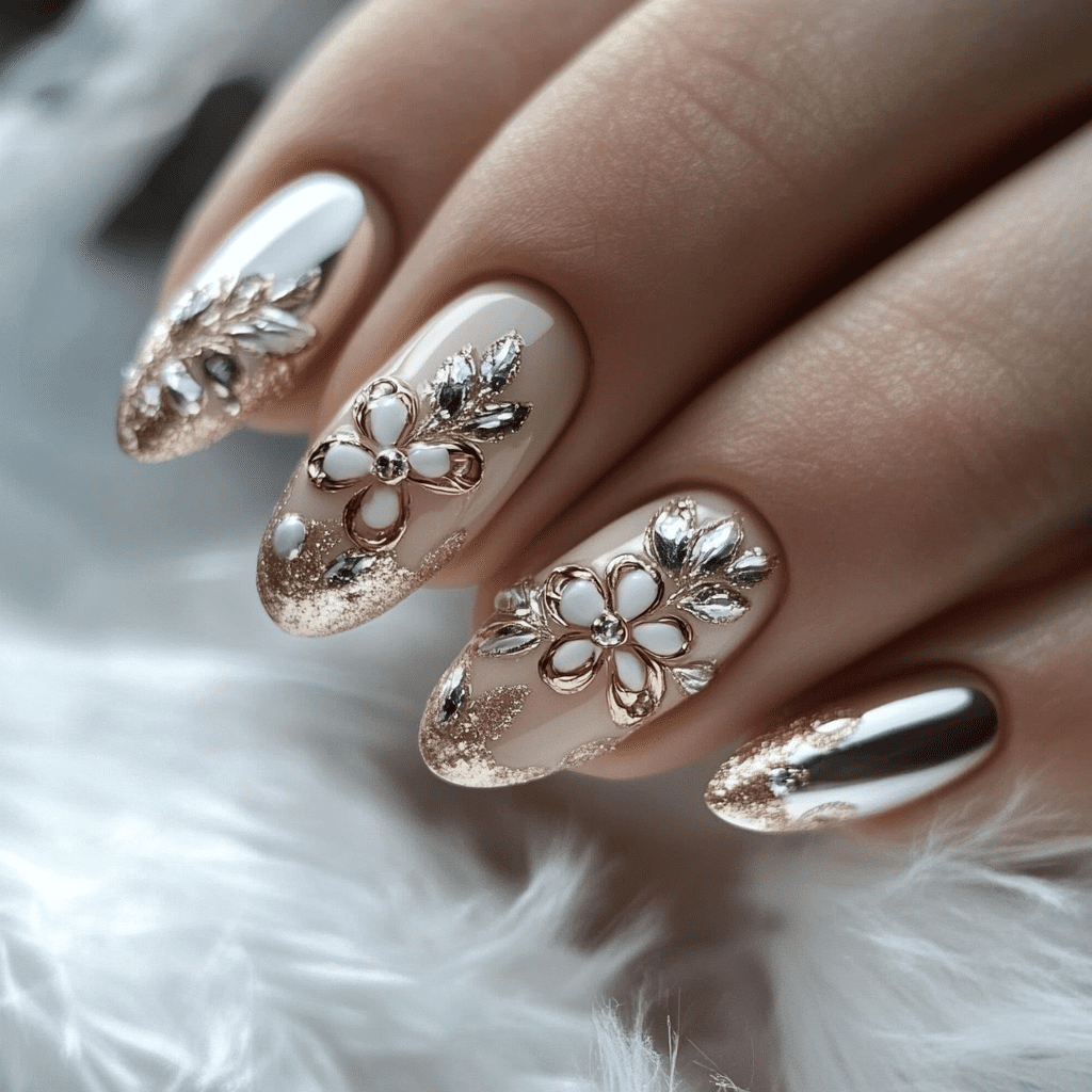 Téli esküvői köröm