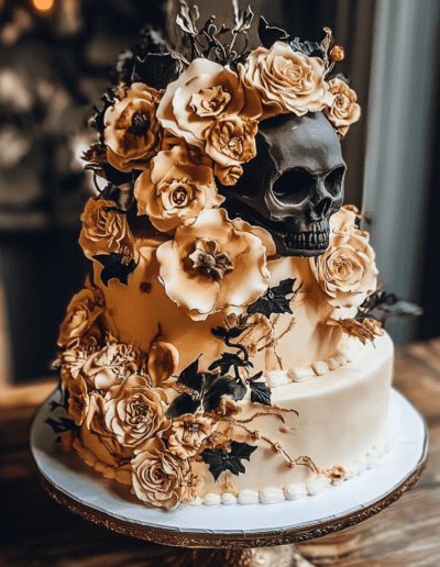 Halloweeni esküvői torta