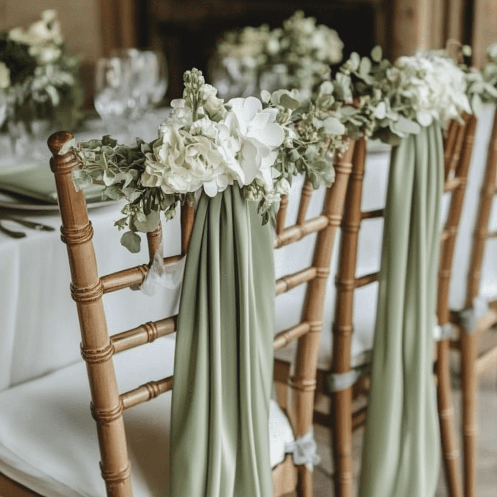 Olajzöld esküvői dekoráció