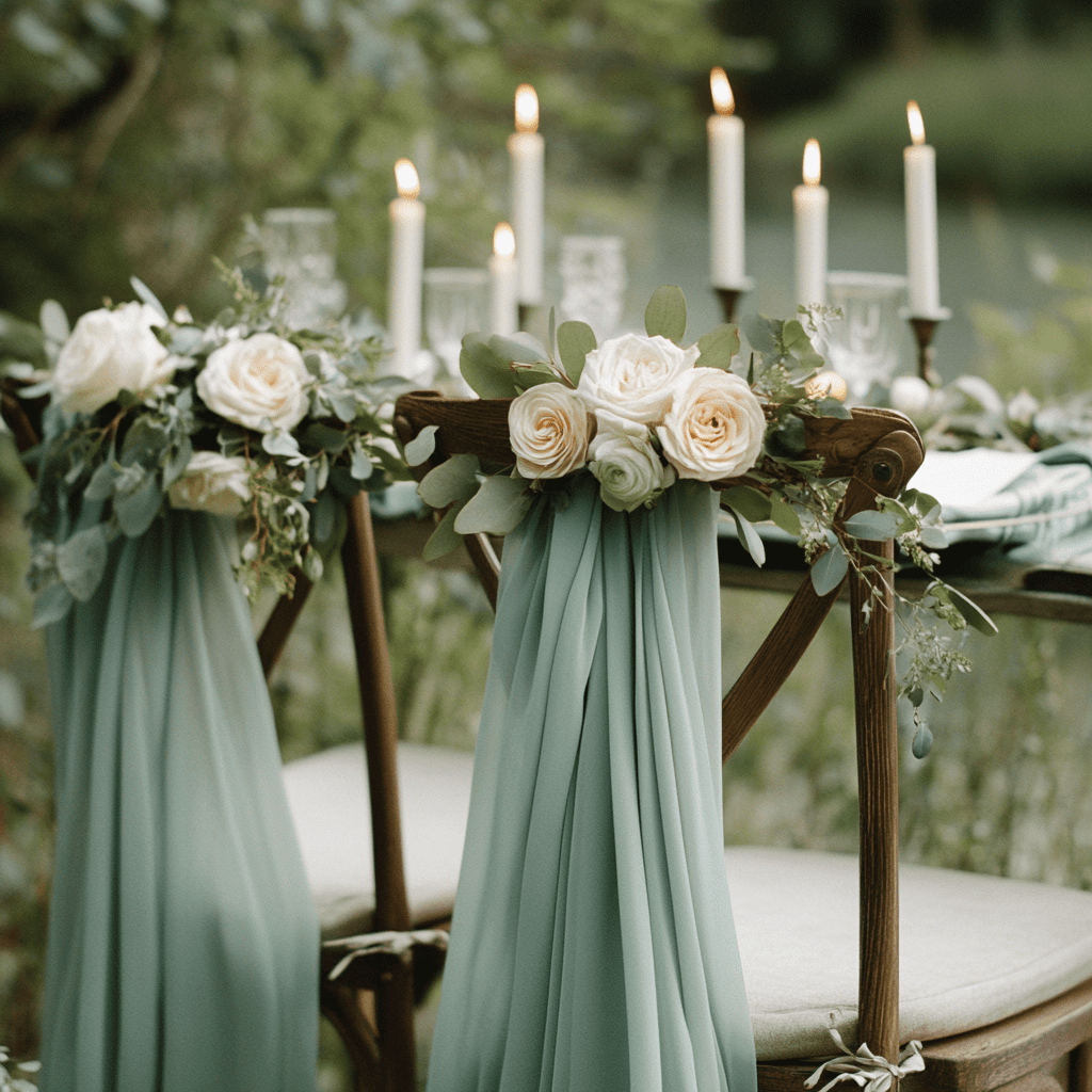 Olajzöld esküvői dekoráció