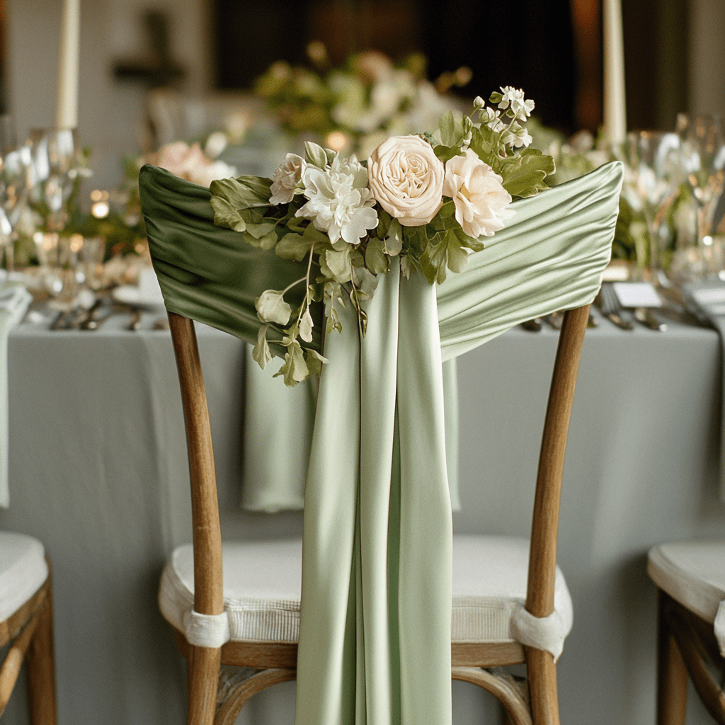 Olajzöld esküvői dekoráció