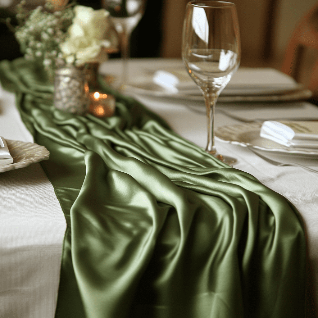 Olajzöld esküvői dekoráció