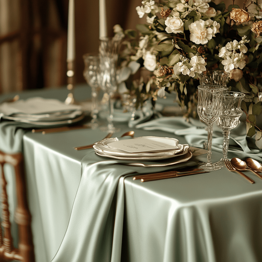 Olajzöld esküvői dekoráció