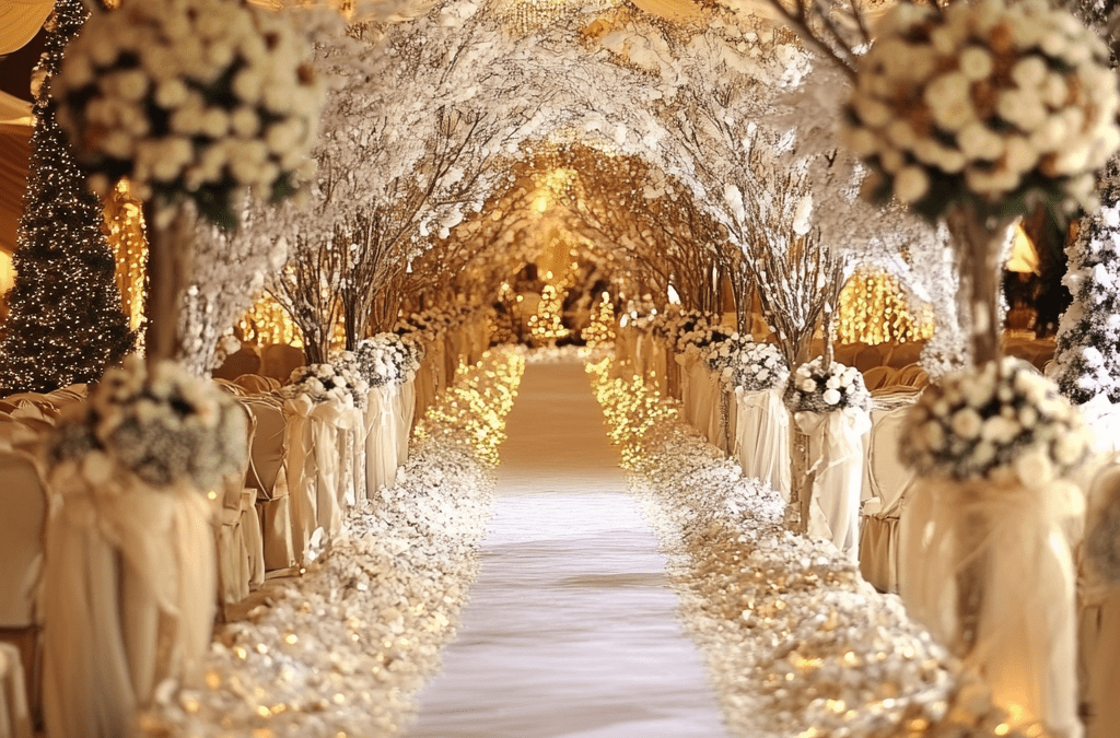 Varázslatos téli esküvői dekoráció