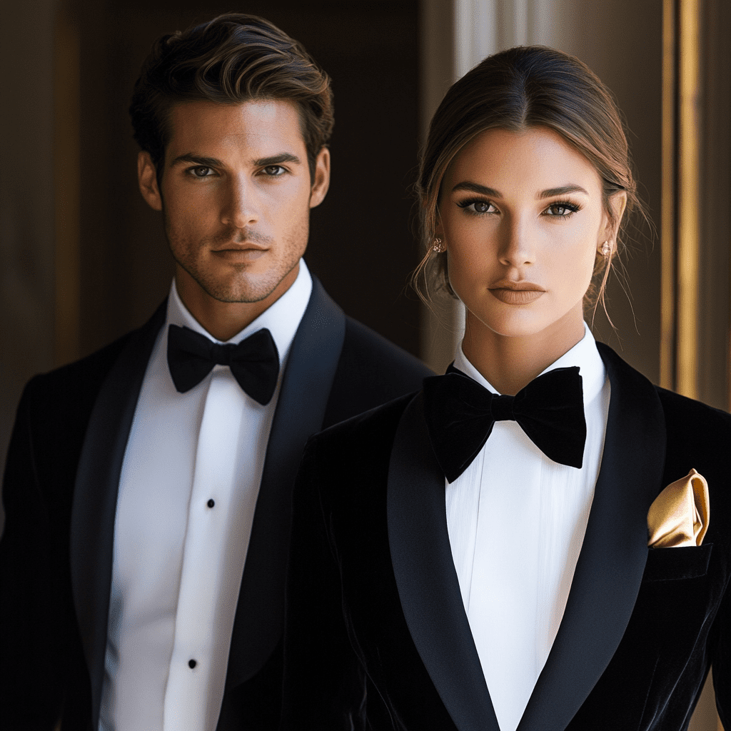 Fekete-fehér esküvői öltöny