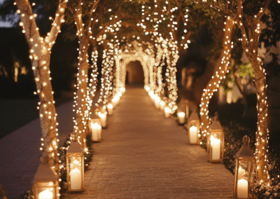 Karácsonyi hangulatú esküvői dekoráció