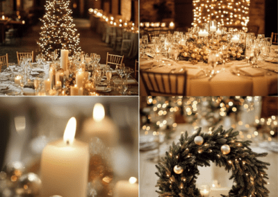 Karácsonyi hangulatú esküvői dekoráció