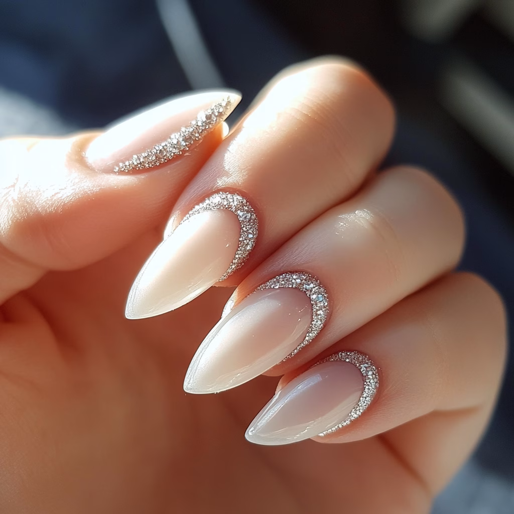 Elegáns fehér esküvői köröm