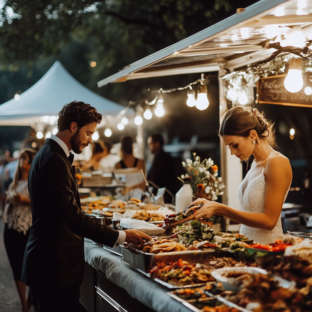Street food stílusú esküvői vacsora