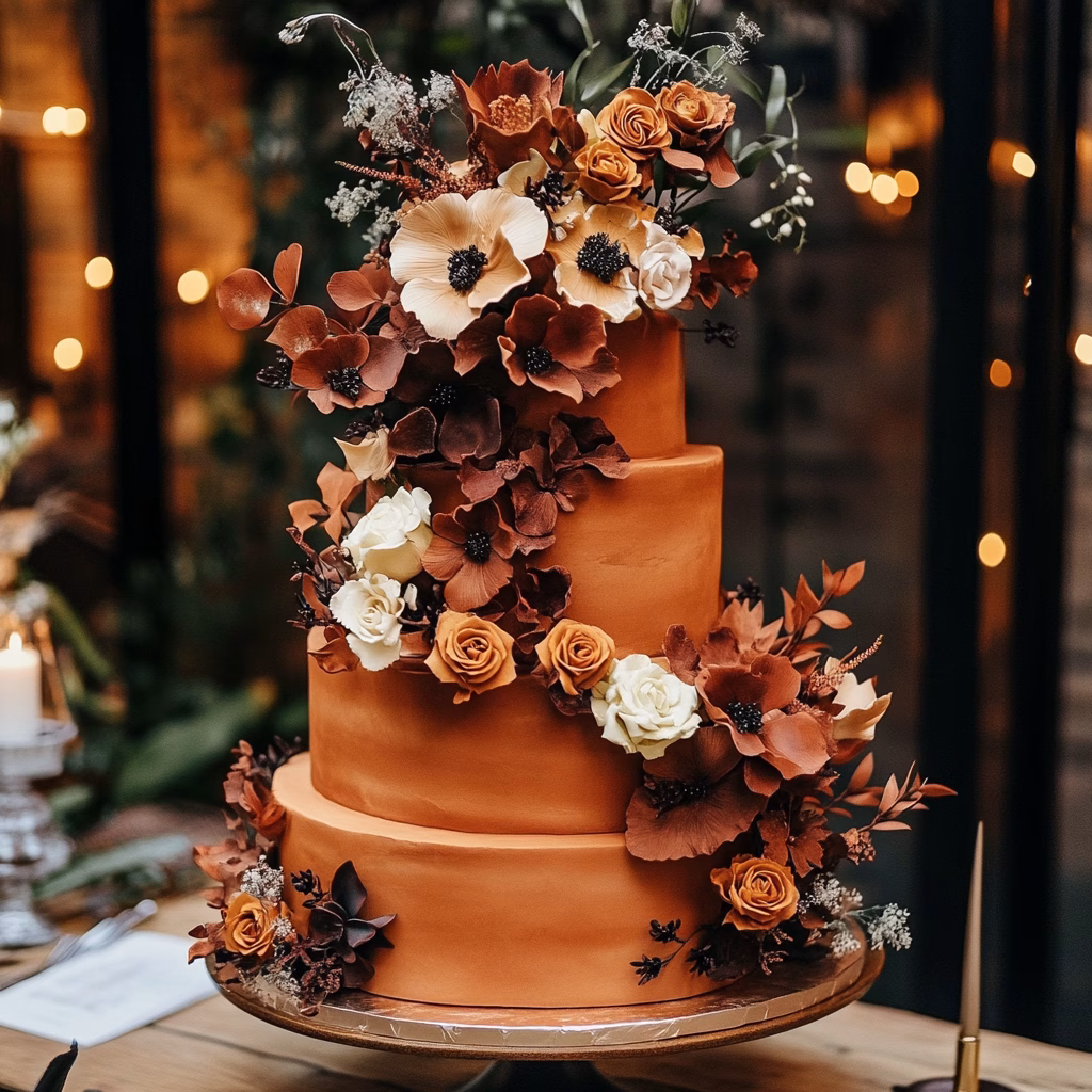 Terrakotta esküvői torta