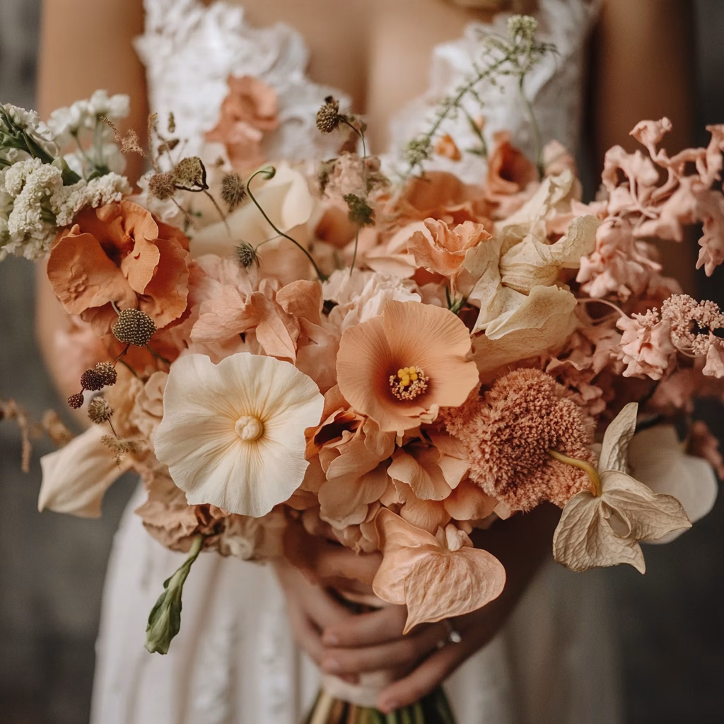 Terrakotta esküvői csokor