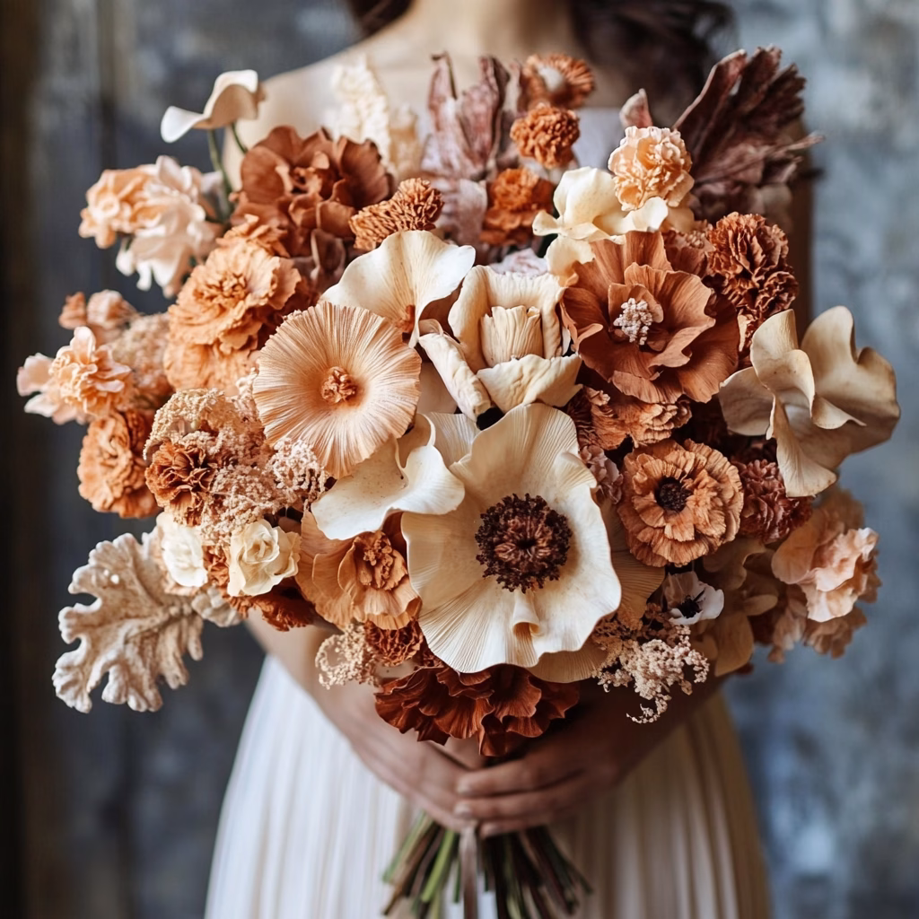 Terrakotta esküvői csokor