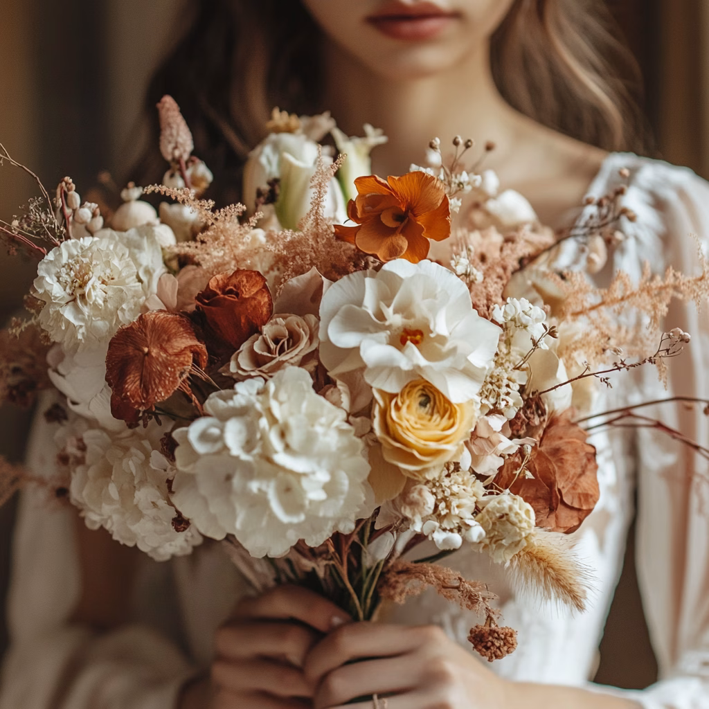 Terrakotta esküvői csokor