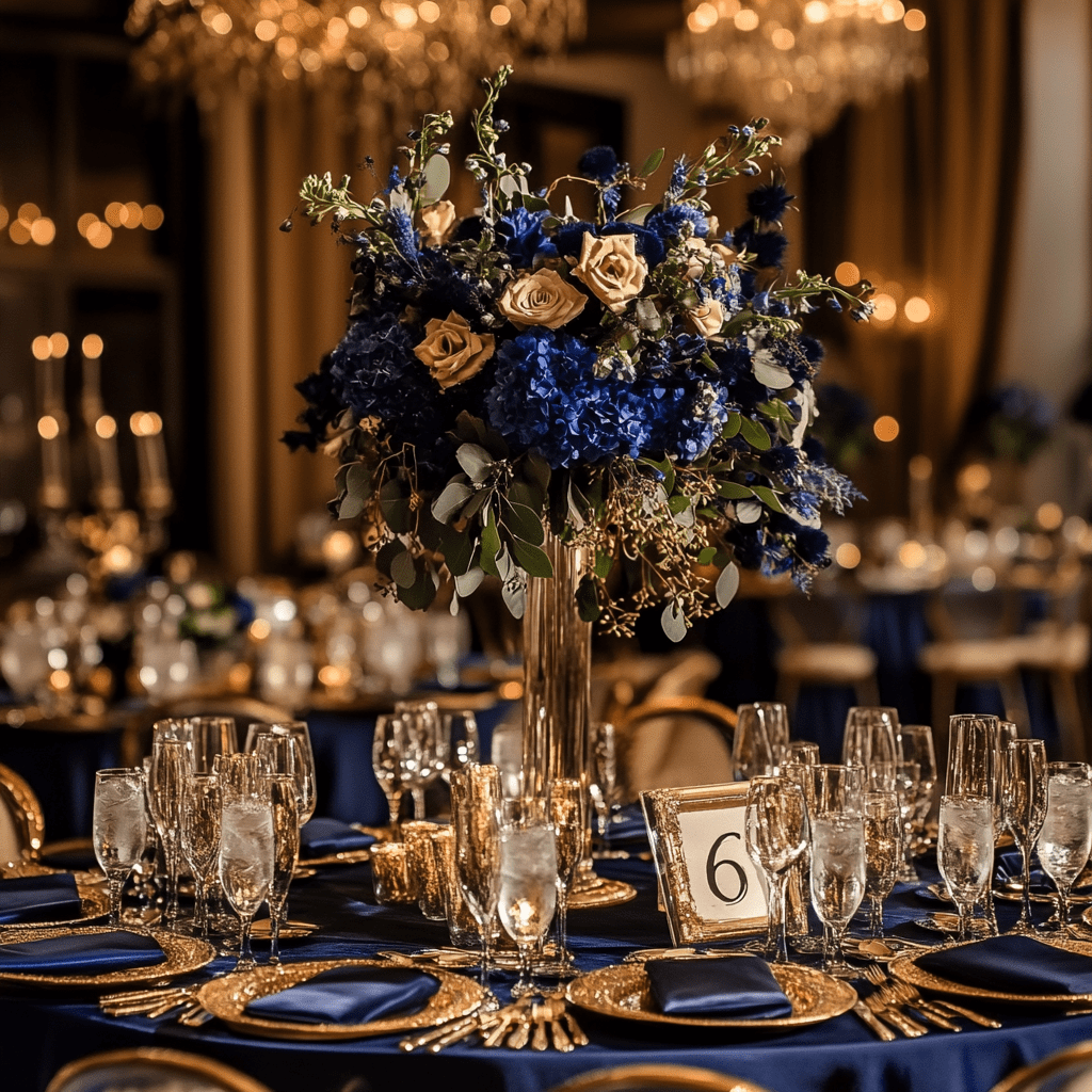 Sötétkék Elegáns Dekoráció