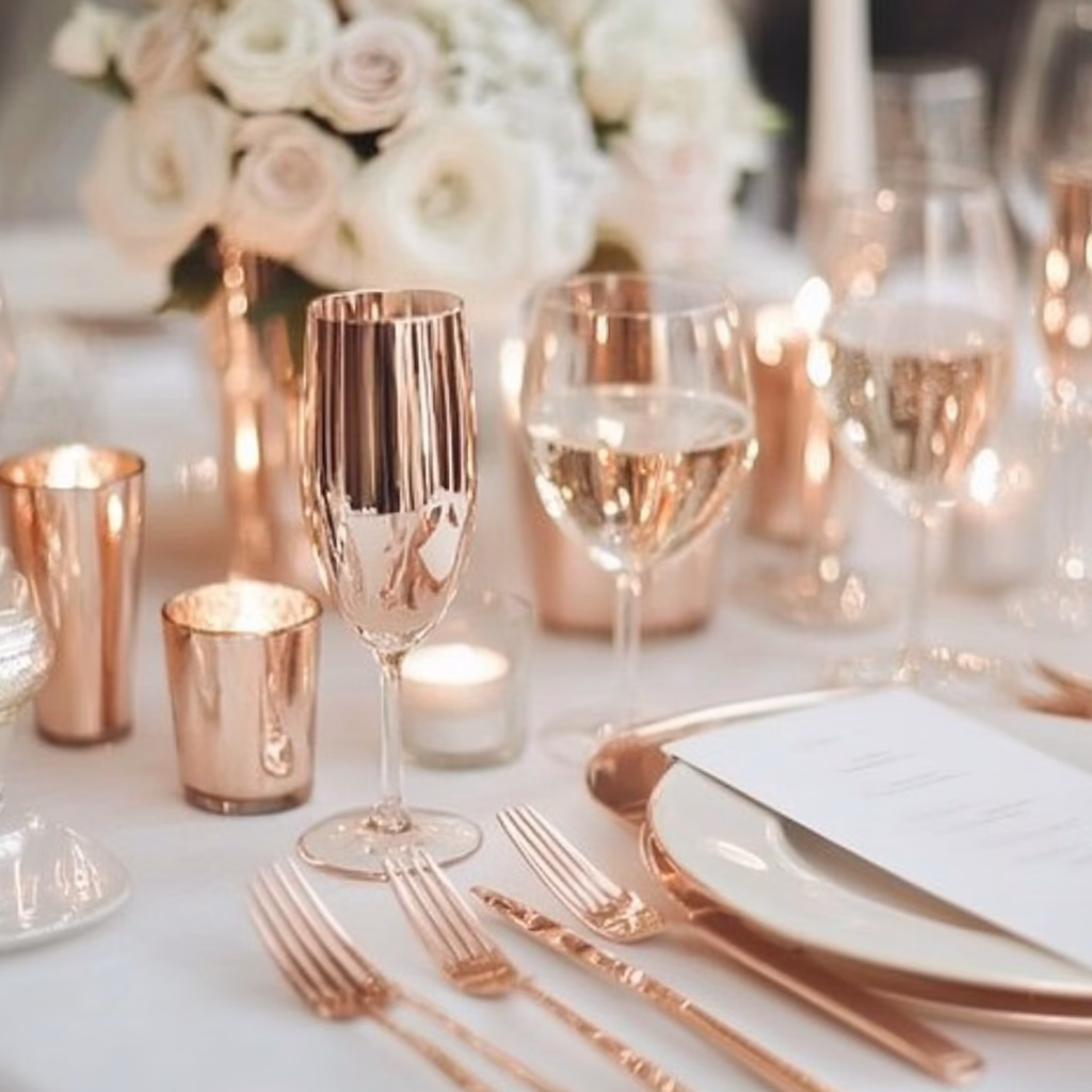 Rose gold dekoráció