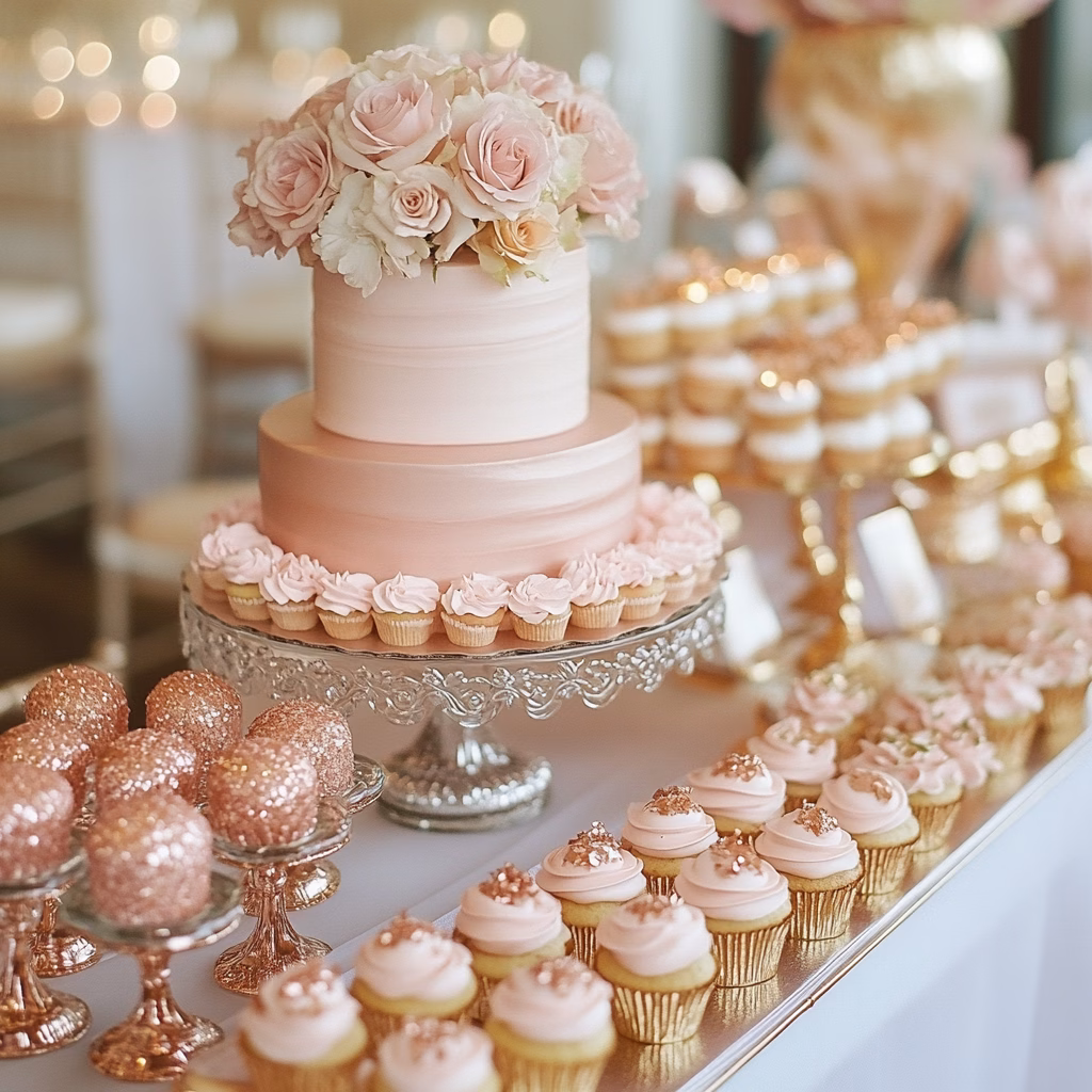 Rose gold dekoráció