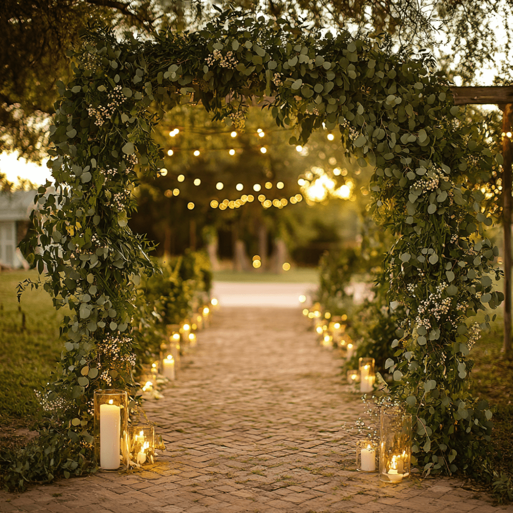 zöld esküvői dekoráció