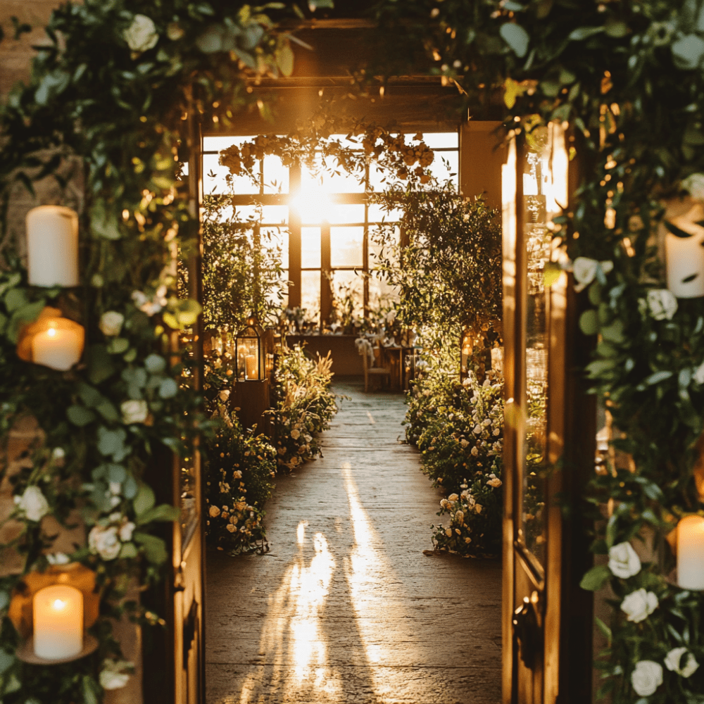 zöld esküvői dekoráció