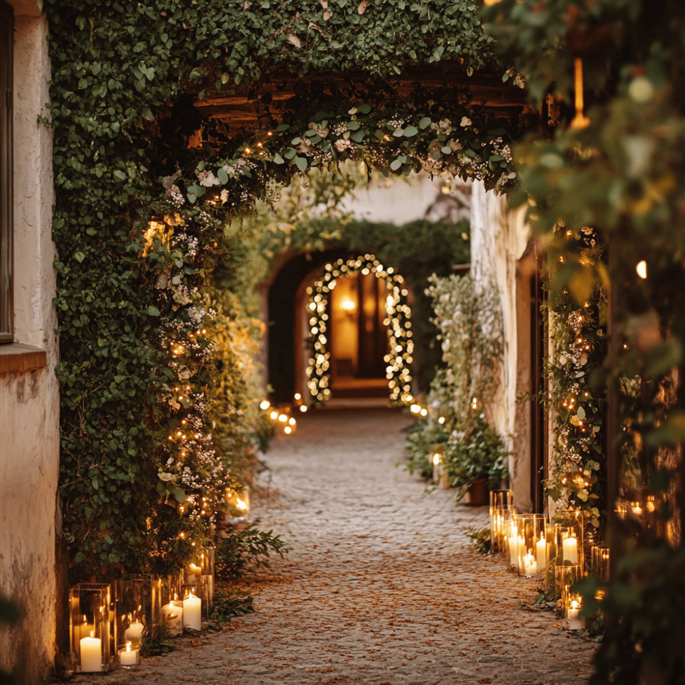 zöld esküvői dekoráció