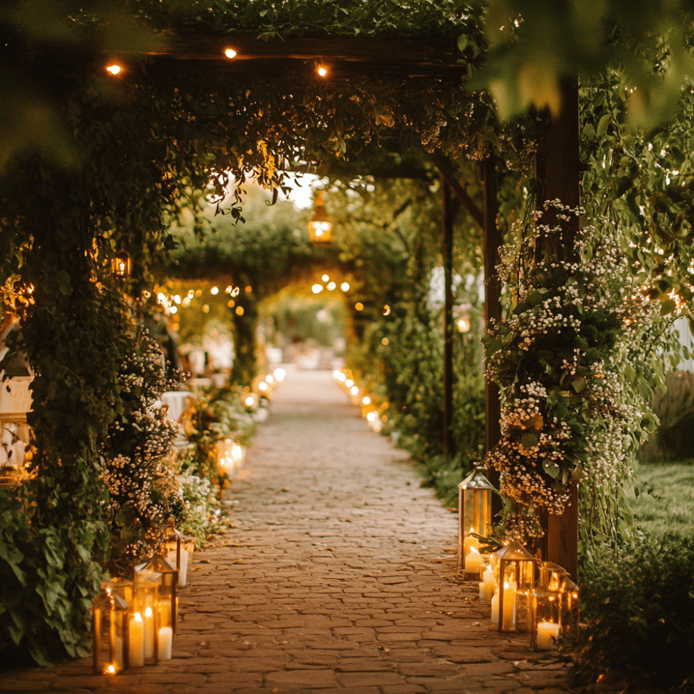 zöld esküvői dekoráció