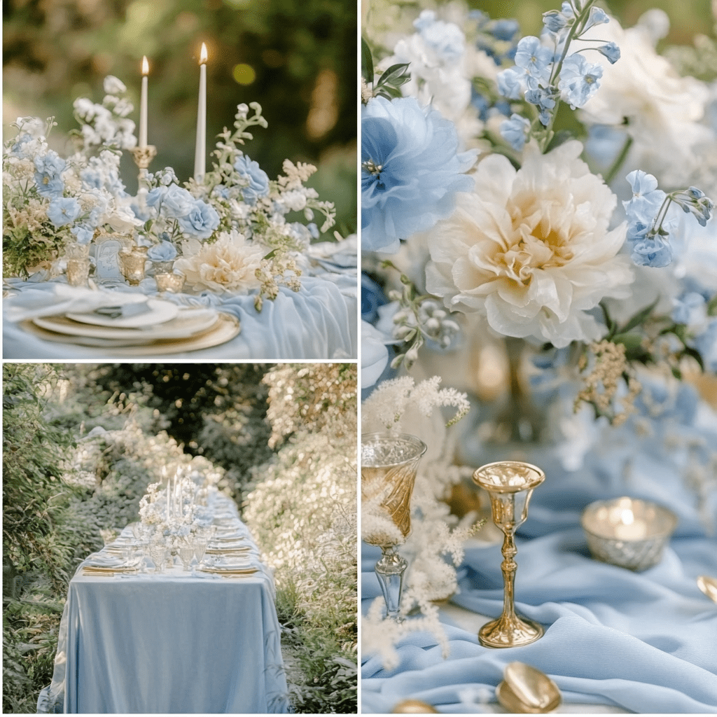 Púderkék és pezsgőszín – Finom és elegáns