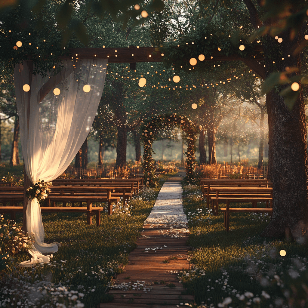 helyszín egy erdei tisztáson