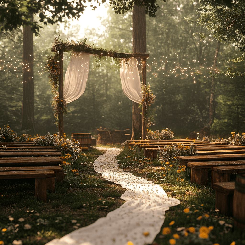 helyszín egy erdei tisztáson