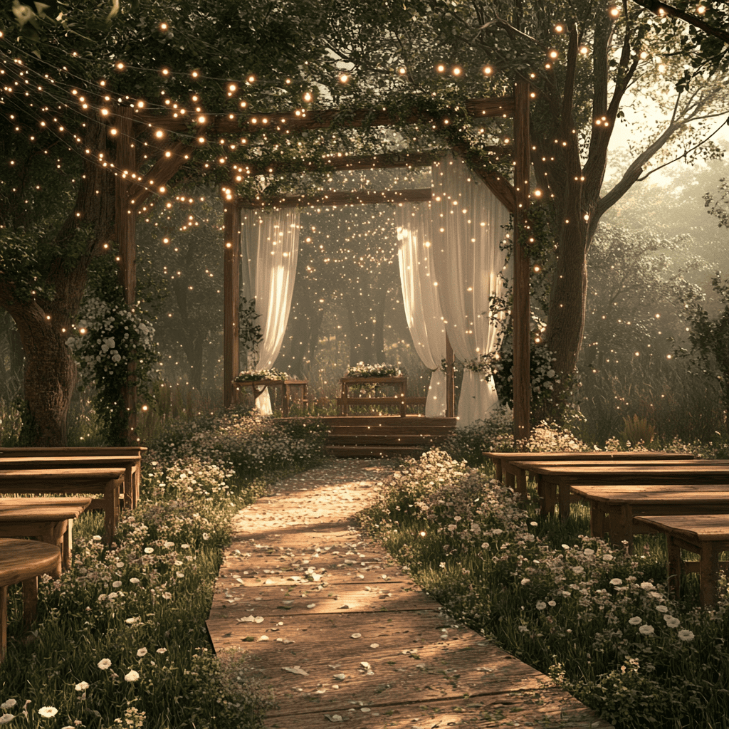 helyszín egy erdei tisztáson