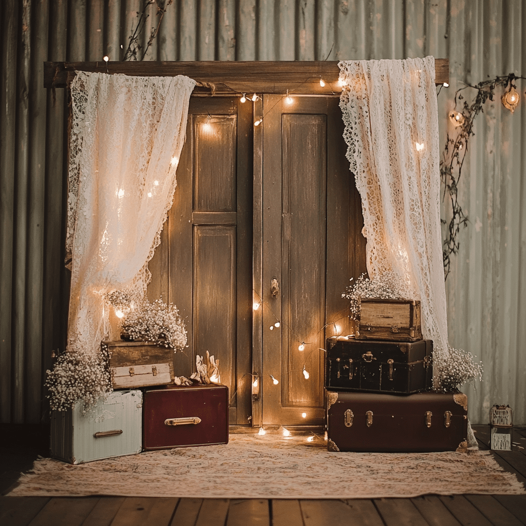 Vintage stílusú esküvői fotósarok