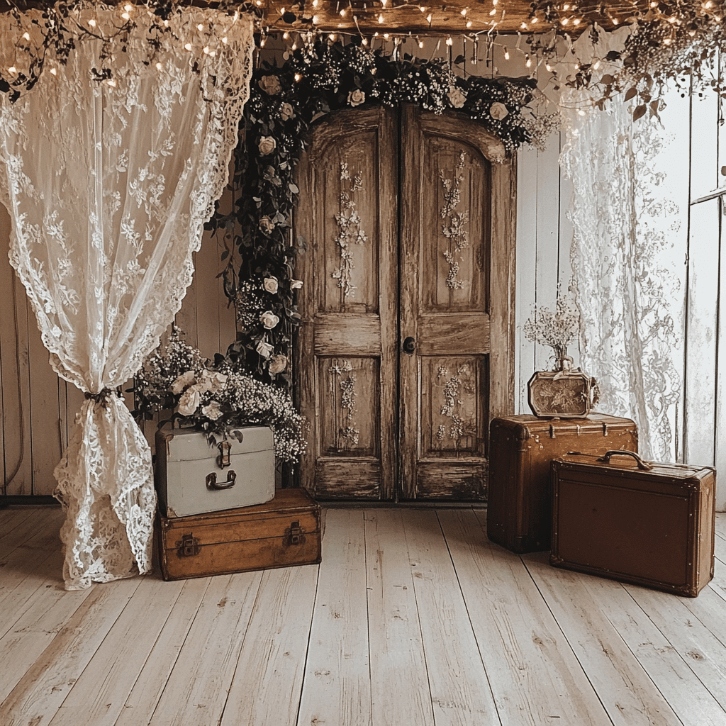 Vintage stílusú esküvői fotósarok