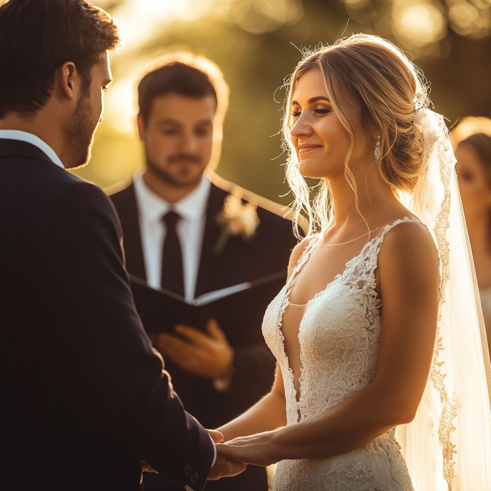 Meghitt pillanat a fogadalom kimondása közben