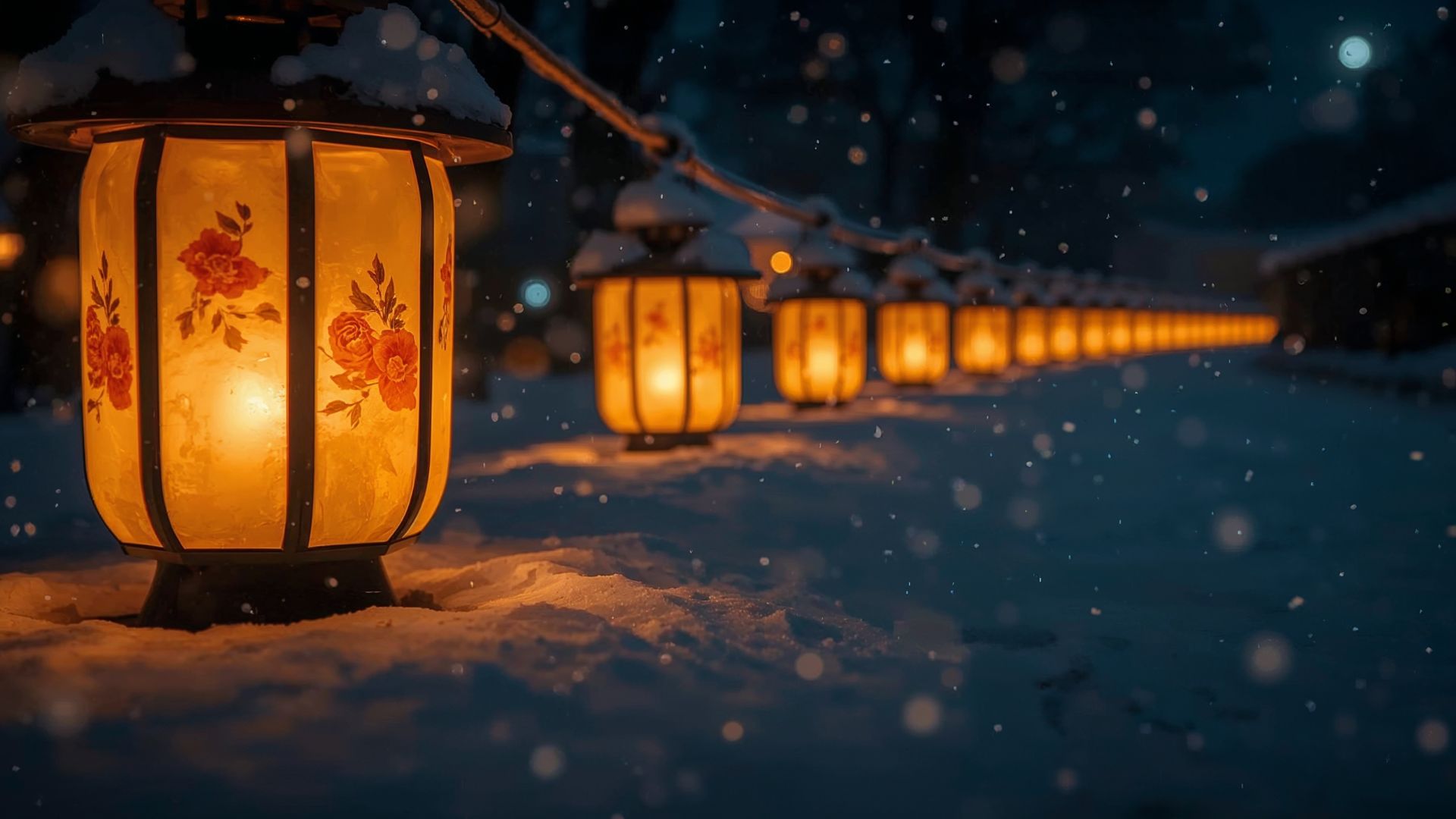 Lámpások a hóban