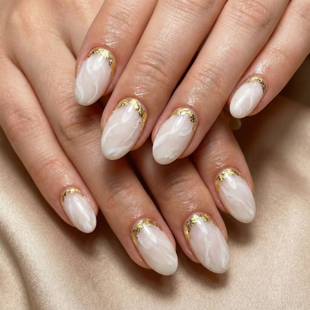 modern French manikűr menyasszonyi körmök_